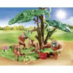 Orangs outans avec grand arbre