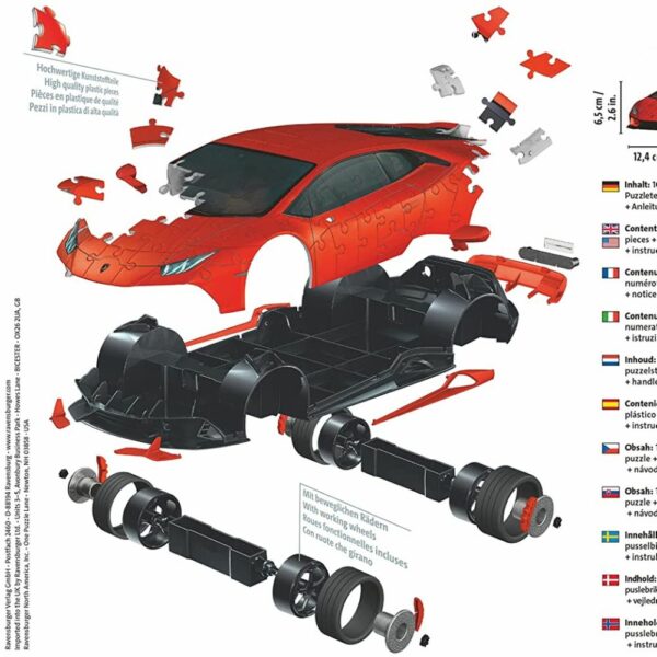 Ravensburger - Puzzle 3D - Véhicule - Lamborghini Huracan Evo - 11238