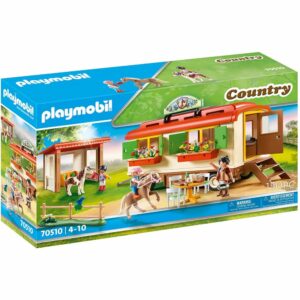 Playmobil Country - Box de poneys et roulotte
