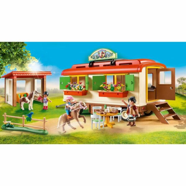 Playmobil Country - Box de poneys et roulotte