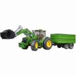 Tracteur JOHN DEERE 7930 avec fourche et remorque double