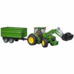 Tracteur JOHN DEERE 7930 avec fourche et remorque double