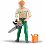 Figurine bucheron avec accessoires forestiers