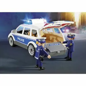 Voiture de policiers gyrophare et sirène