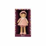 Tendresse - Ma 1ère Poupée en Tissu Amandine - Poupée de Chiffon 25 cm - Robe Rose en Mousseline