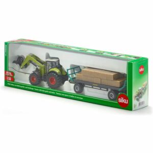 Tracteur avec pinces à balles et remorque Claas Tractor with Square Bale Grab and Bale Trolley