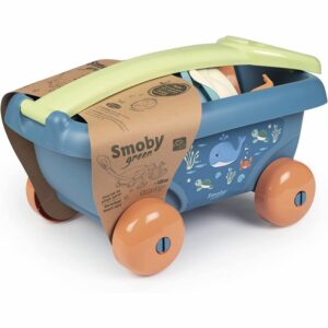Smoby Green - Chariot de Plage Garni - Seau + Accessoires