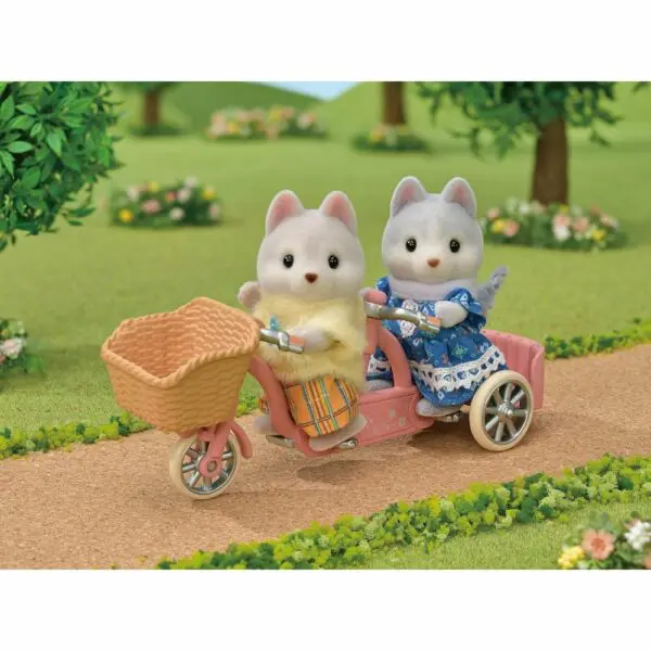 Sylvanian Families - 5637 - Le frère et la sœur Husky et leur tandem