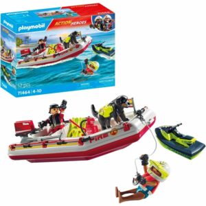 Bateau de pompier et scooter des mers