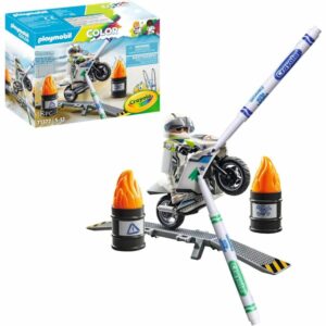 Playmobil 71377 Moto - Color - Crée de Nouvelles Histoires à tes Couleurs - avec des feutres effaçables à l'eau - Dès 5 Ans