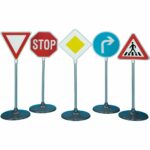 Set de 5 panneaux de signalisation I Pour initier les petits cyclistes à la sécurité routière