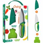 Chefclub kids - Couteau de Cuisine pour Enfants - Lame Acier Inoxydable - Protège-Doigts et Protège Lame - Sécurisé