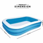 Bestway 54006 Piscine gonflable rectangulaire familiale translucide 262 x 175 x 51 cm