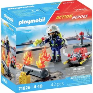 POMPIER POMPE A EAU +RESERVOIR PLAYMOBIL 71826