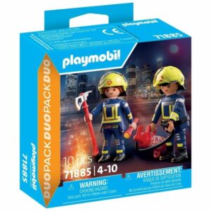 Pompiers avec hache et extincteur
