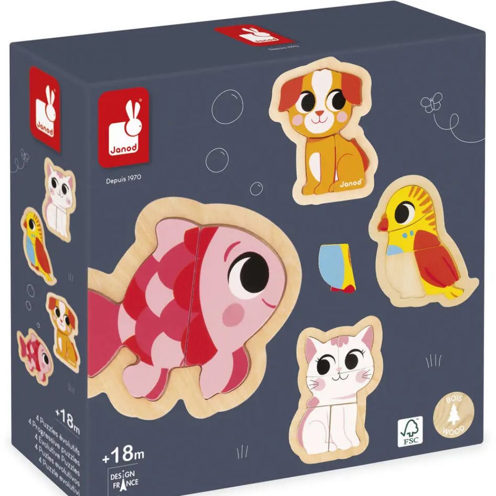 4 puzzles evolutifs animaux de compagnie 4 puzzles evolutifs animaux de compagnie